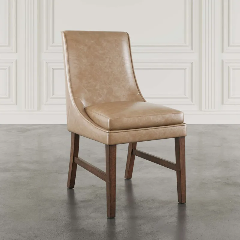 Carsons Modern Transitional Faux Leather Upholstered Dining Chair Set Of 2