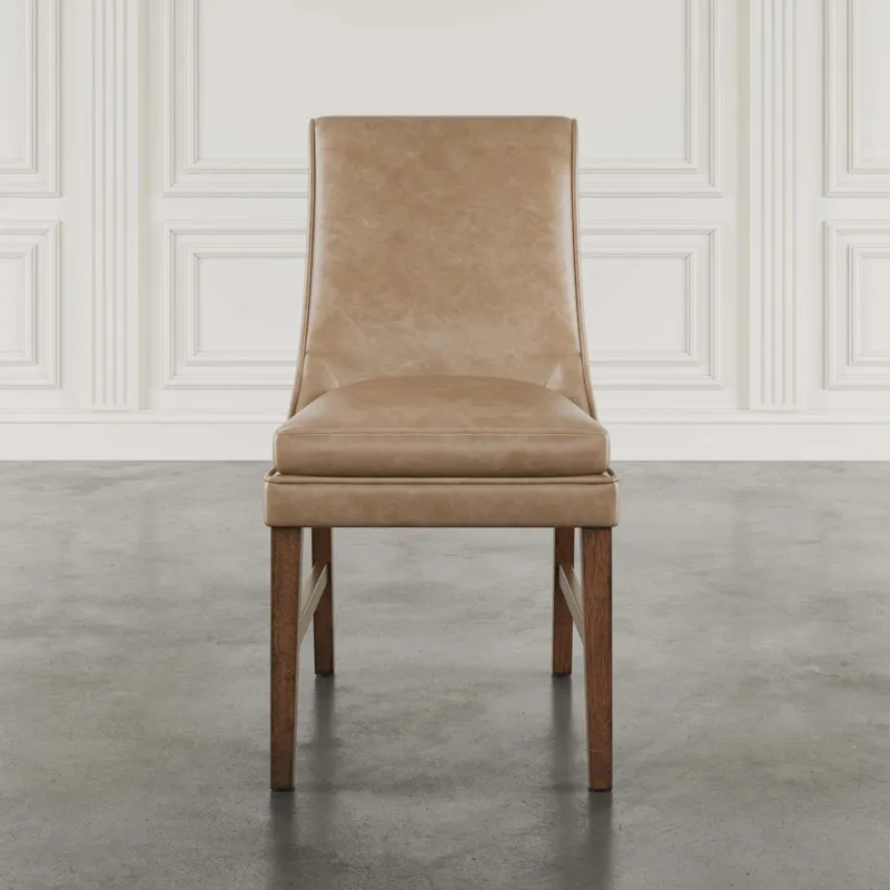 Carsons Modern Transitional Faux Leather Upholstered Dining Chair Set Of 2