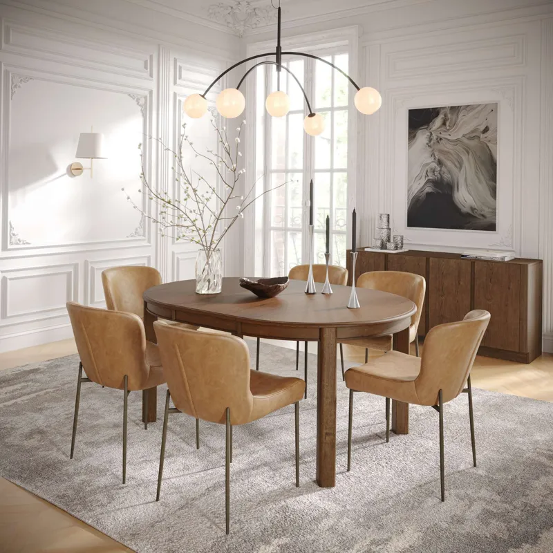 Carsons Modern Transitional 7-Piece Oval Dining Set With Easley Chairs