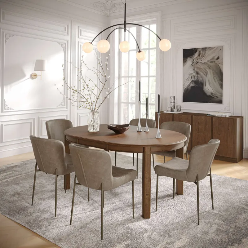 Carsons Modern Transitional 7-Piece Oval Dining Set With Easley Chairs