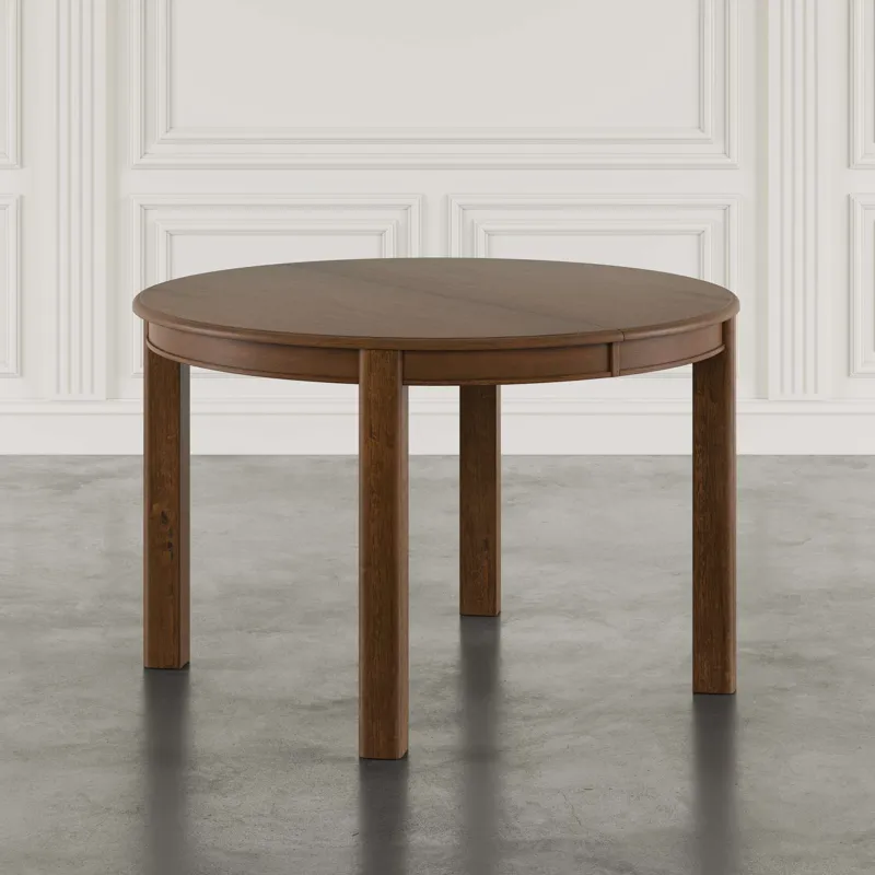 Carsons Modern Transitional 65 Inch Round To Oval Extension Dining Table