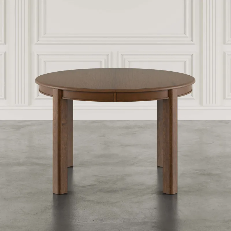 Carsons Modern Transitional 65 Inch Round To Oval Extension Dining Table