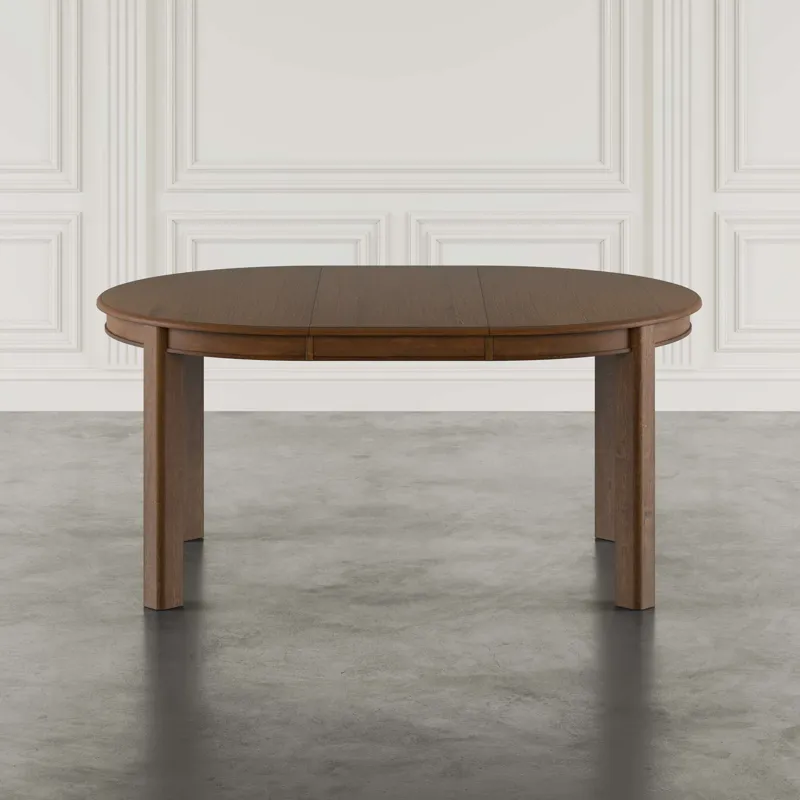 Carsons Modern Transitional 65 Inch Round To Oval Extension Dining Table