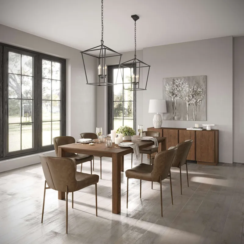 Carsons Modern Transitional 7-Piece Rectangular Dining Set With Easley Chairs
