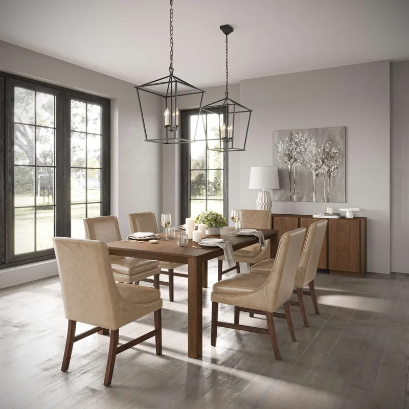 Carsons Modern Transitional 72 Inch Rectangular Extension Dining Table