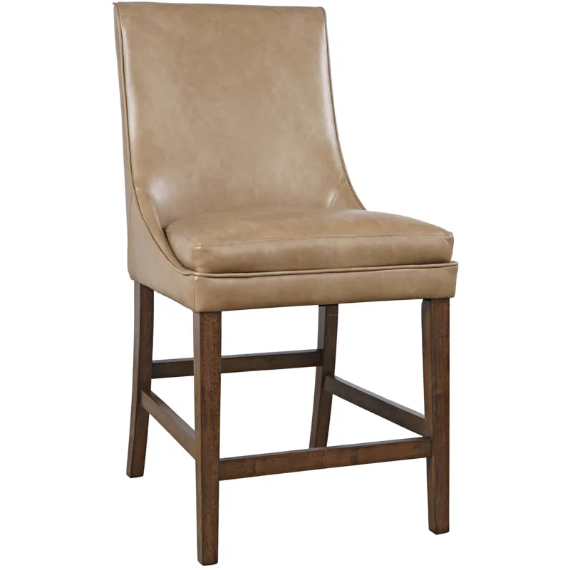 Carsons Modern Transitional Faux Leather Upholstered Counter Barstool Set Of 2