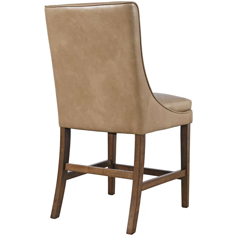 Carsons Modern Transitional Faux Leather Upholstered Counter Barstool Set Of 2