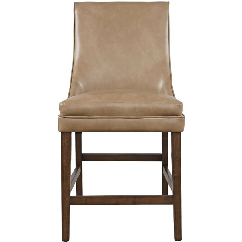 Carsons Modern Transitional Faux Leather Upholstered Counter Barstool Set Of 2