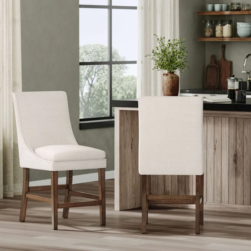 Carsons Modern Transitional Upholstered Counter Barstool Set Of 2