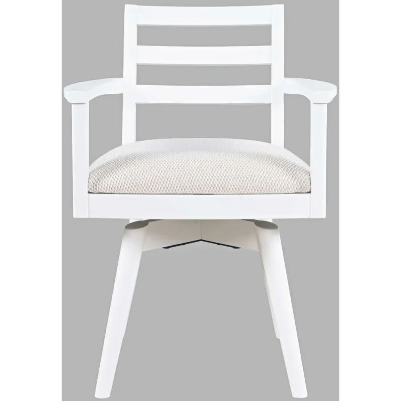 Axis Mid-Century Modern 5-Piece Round Ladderback Swivel Dining Set
