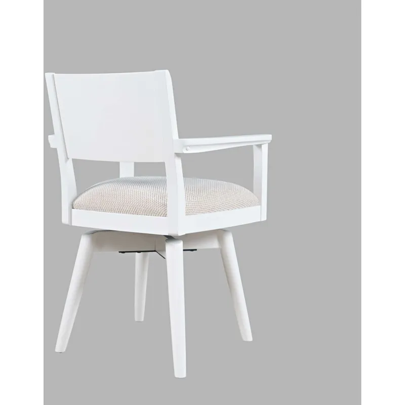 Axis Mid-Century Modern Upholstered Swivel Panel Dining Chairs Set Of 2