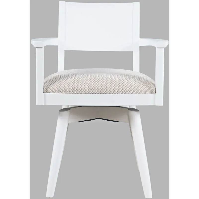 Axis Mid-Century Modern Upholstered Swivel Panel Dining Chairs Set Of 2