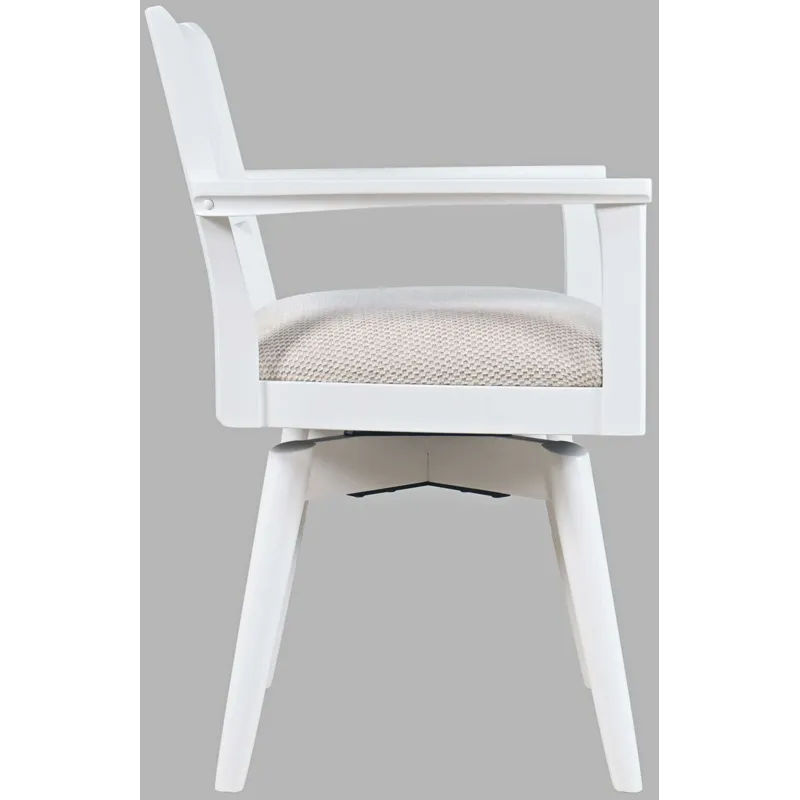 Axis Mid-Century Modern Upholstered Swivel Panel Dining Chairs Set Of 2