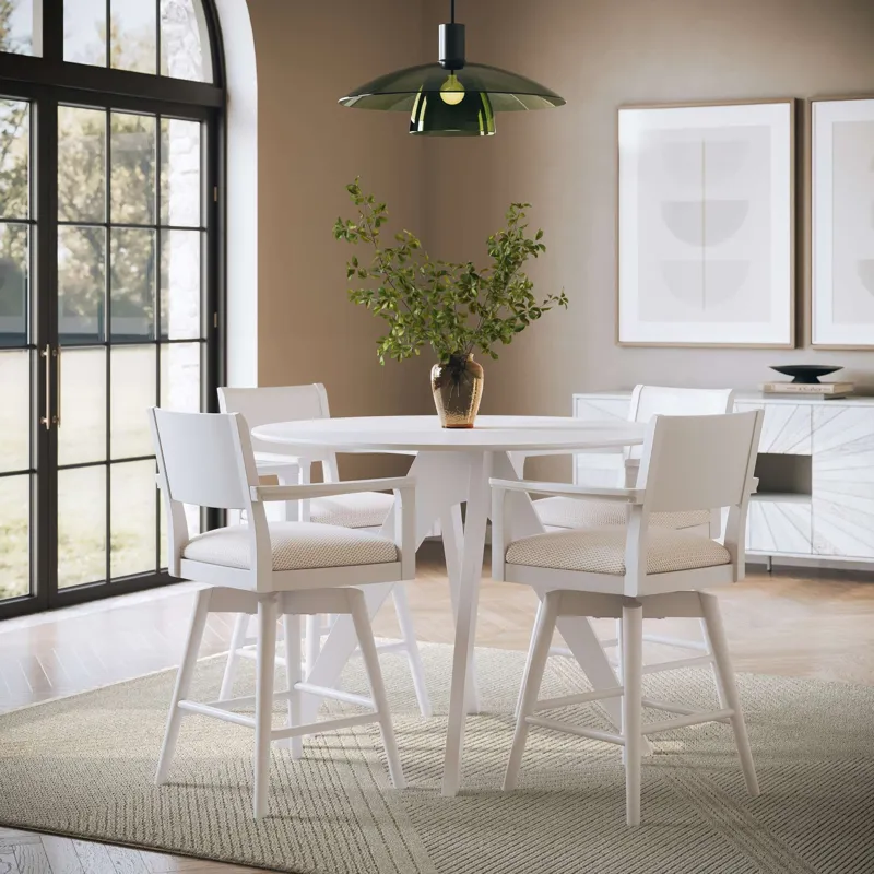 Axis Mid-Century Modern 47-Inch Round Cross-Base Counter Height Dining Table