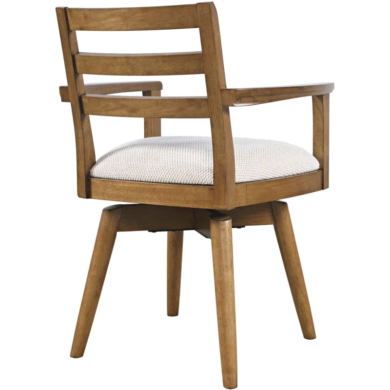 Axis Mid-Century Modern Upholstered Ladderback Swivel Dining Chairs Set Of 2