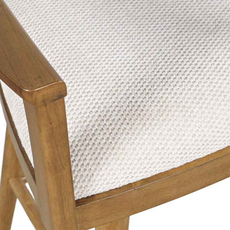 Axis Mid-Century Modern Upholstered Ladderback Swivel Barstools Set Of 2
