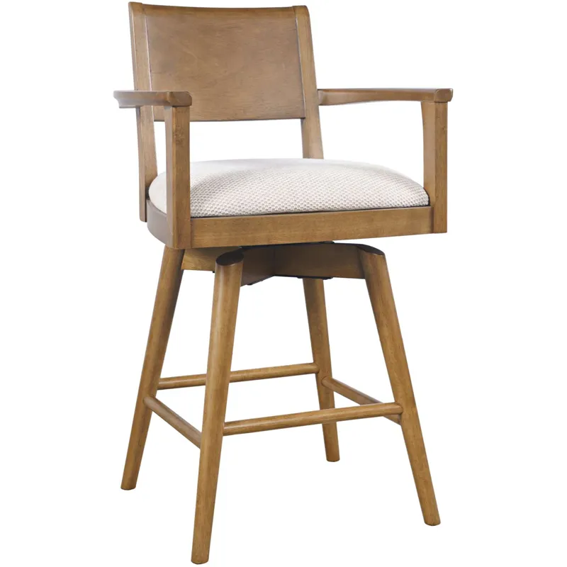 Axis Mid-Century Modern Upholstered Swivel Panel Barstools Set Of 2