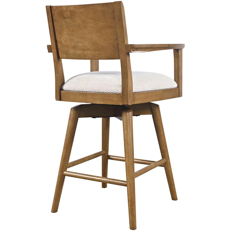 Axis Mid-Century Modern Upholstered Swivel Panel Dining Chairs Set Of 2