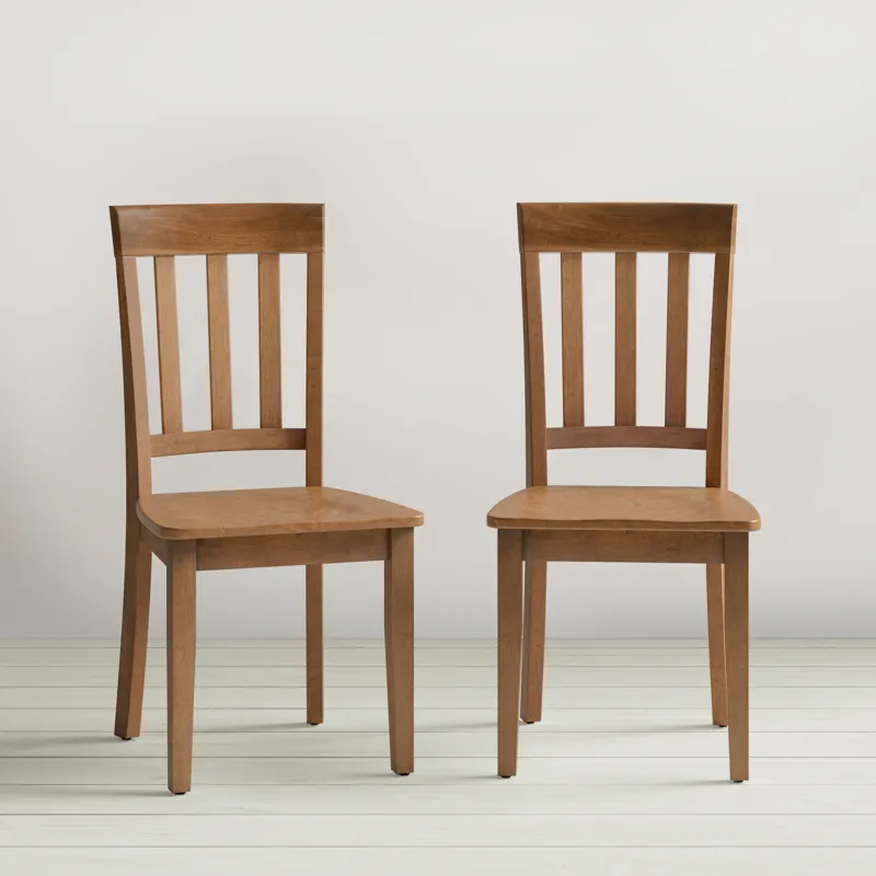 Simplicity Solid Wood Classic Slat Back Dining Chair(Set Of 2)