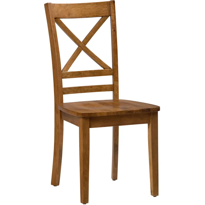 Simplicity 3-Piece Solid Wood Drop-Leaf Extension Dining Set With X-Back Chairs