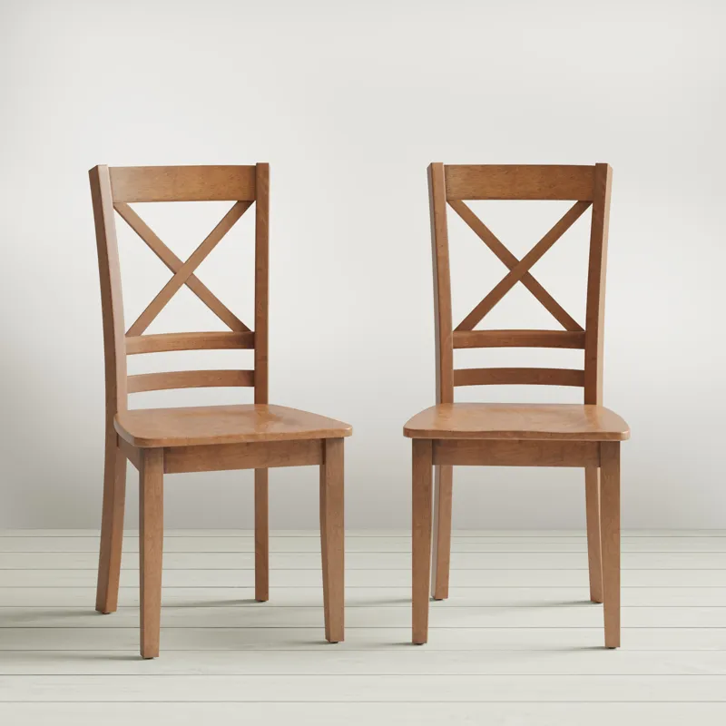 Simplicity Solid Wood Classic Cross-Back Dining Chair(Set Of 2)