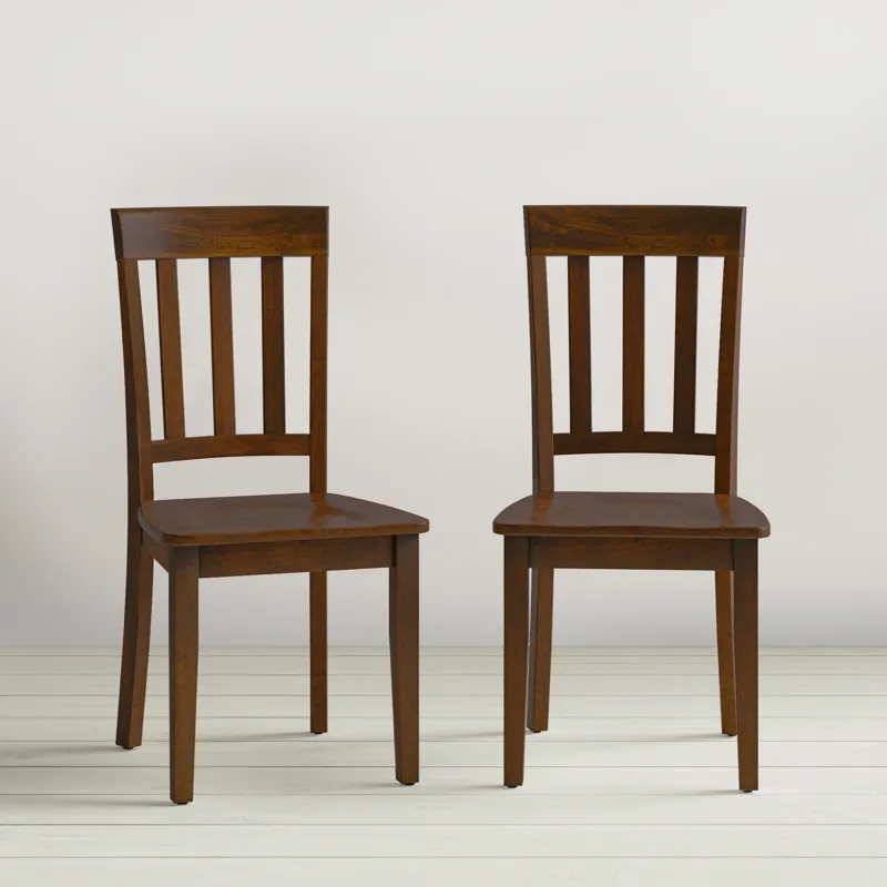 Simplicity Solid Wood Classic Slat Back Dining Chair(Set Of 2)