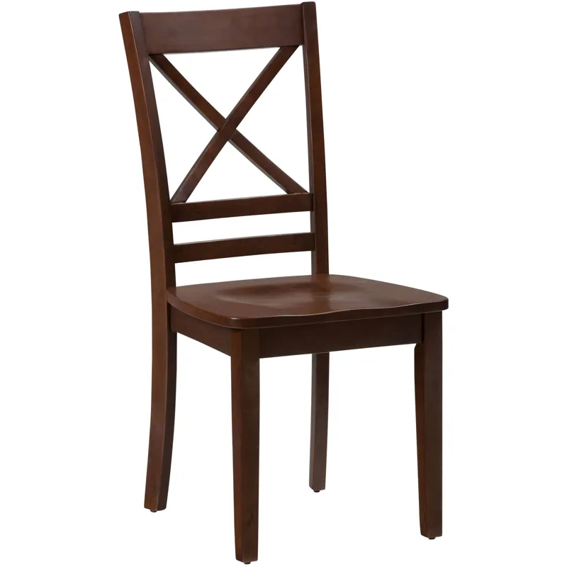 Simplicity 3-Piece Solid Wood Drop-Leaf Extension Dining Set With X-Back Chairs
