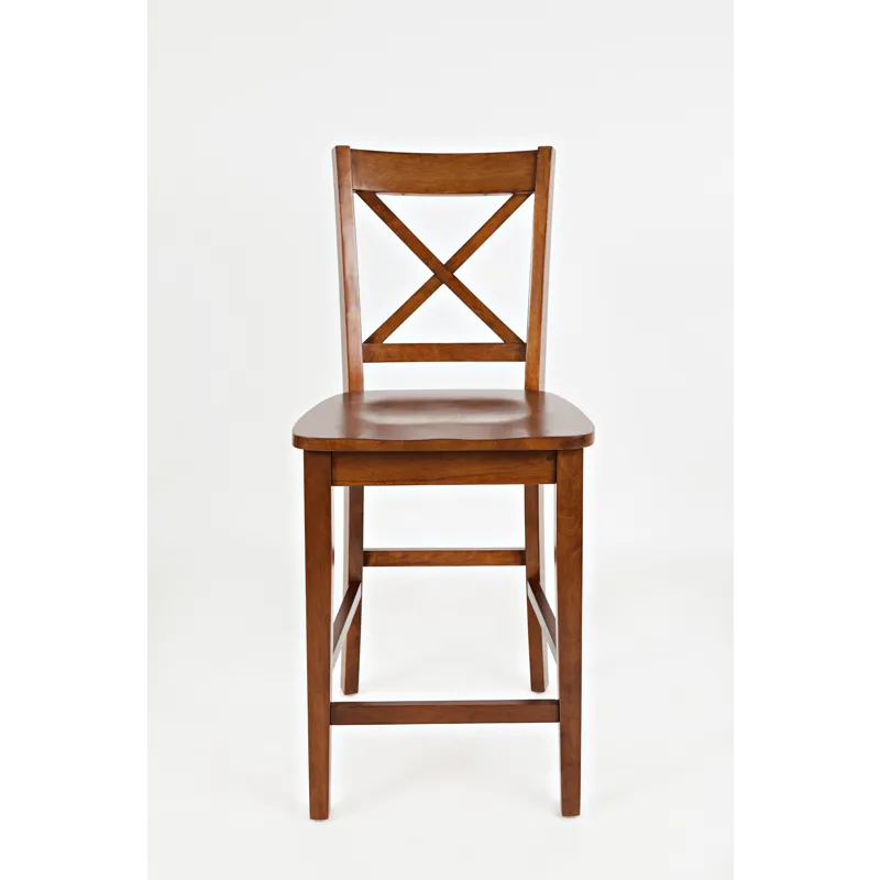 Simplicity Solid Wood Classic X-Back Counter Stool(Set Of 2)