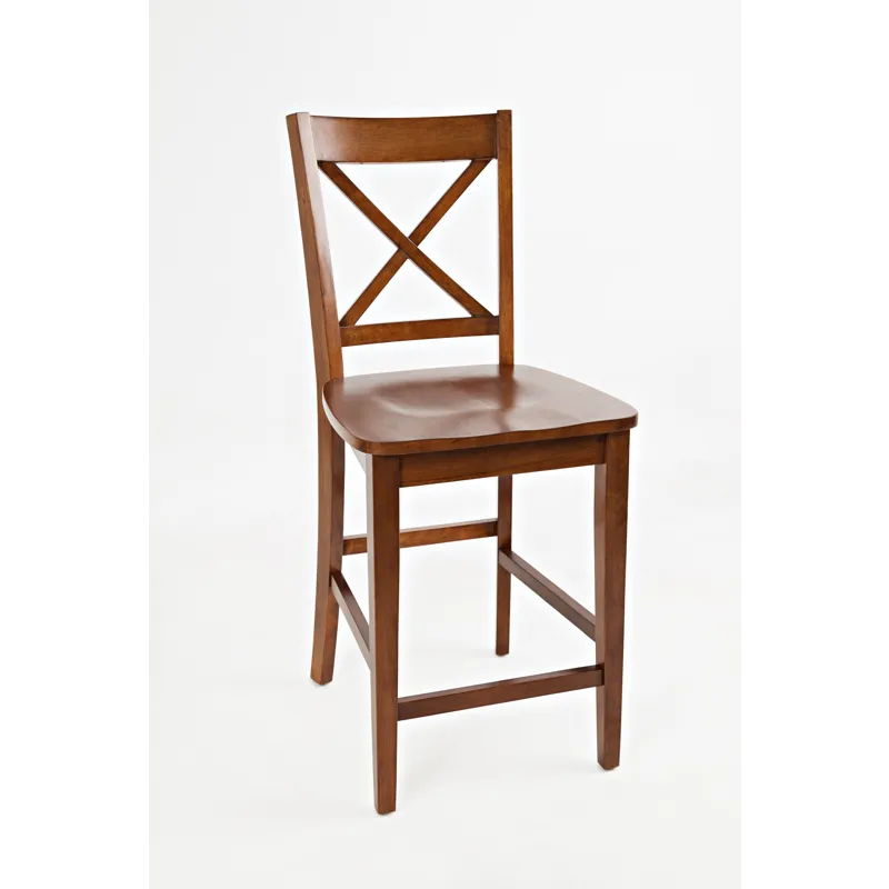 Simplicity Solid Wood Classic X-Back Counter Stool(Set Of 2)