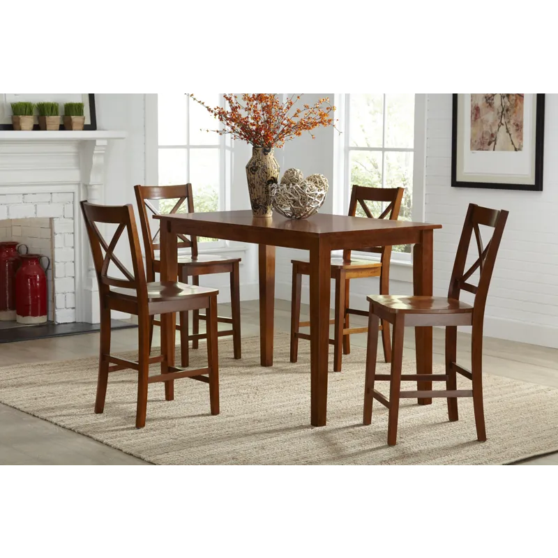 Simplicity Solid Wood Classic X-Back Counter Stool(Set Of 2)