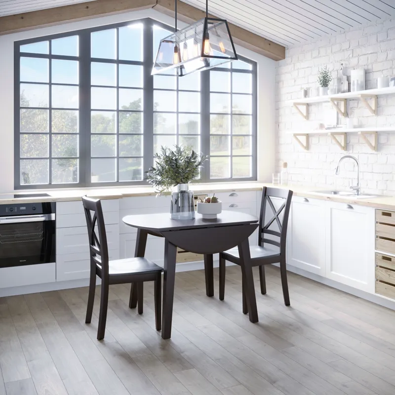 Simplicity Solid Wood Classic Round Drop-Leaf Table