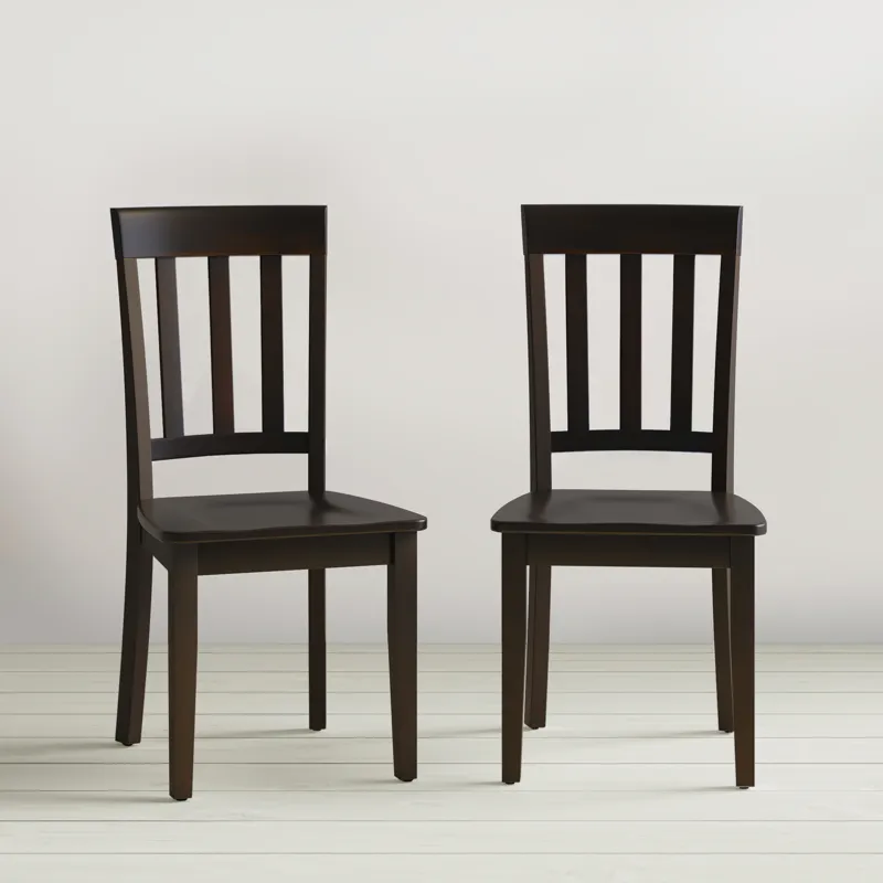 Simplicity Solid Wood Classic Slat Back Dining Chair(Set Of 2)