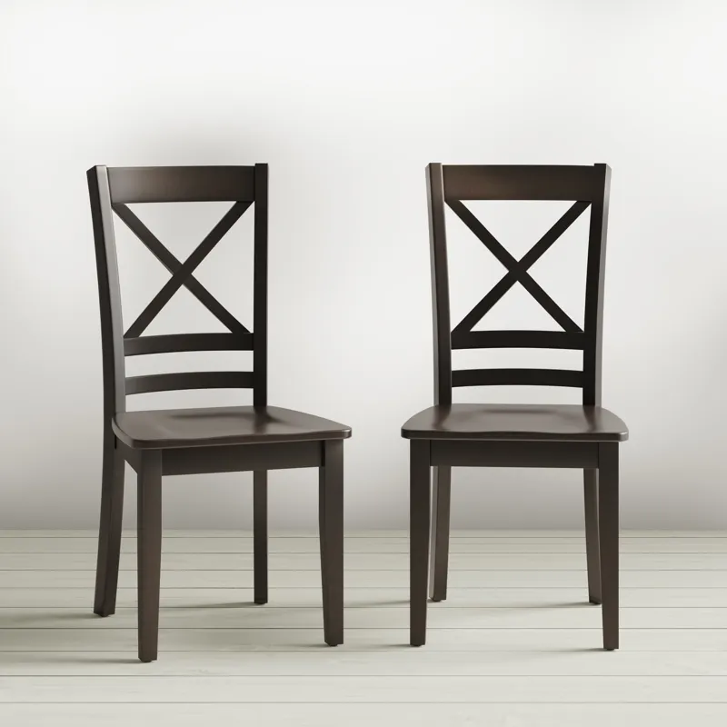 Simplicity Solid Wood Classic Cross-Back Dining Chair(Set Of 2)