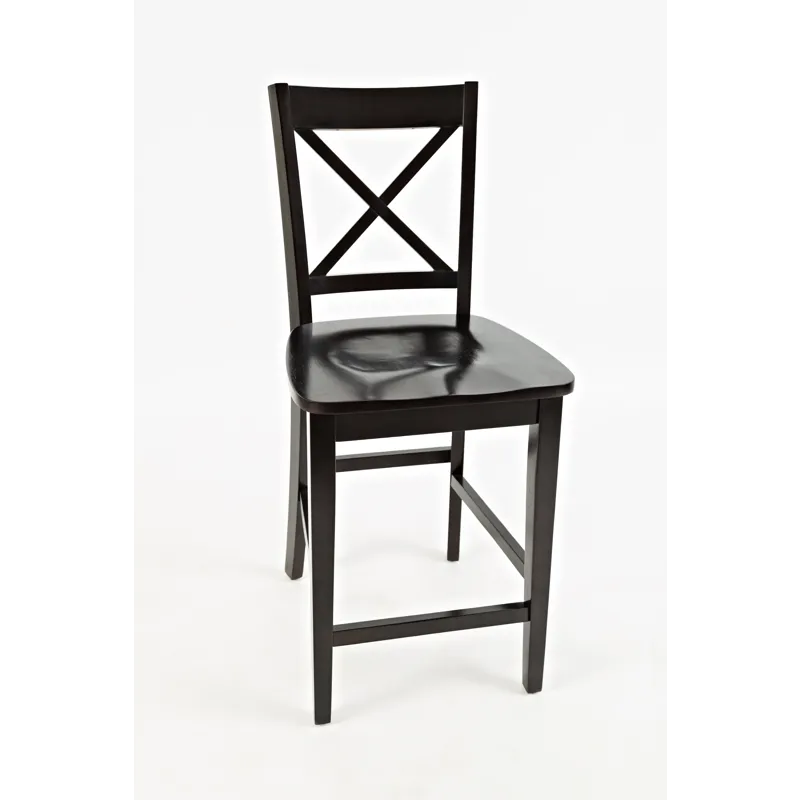 Simplicity Solid Wood Classic X-Back Counter Stool(Set Of 2)