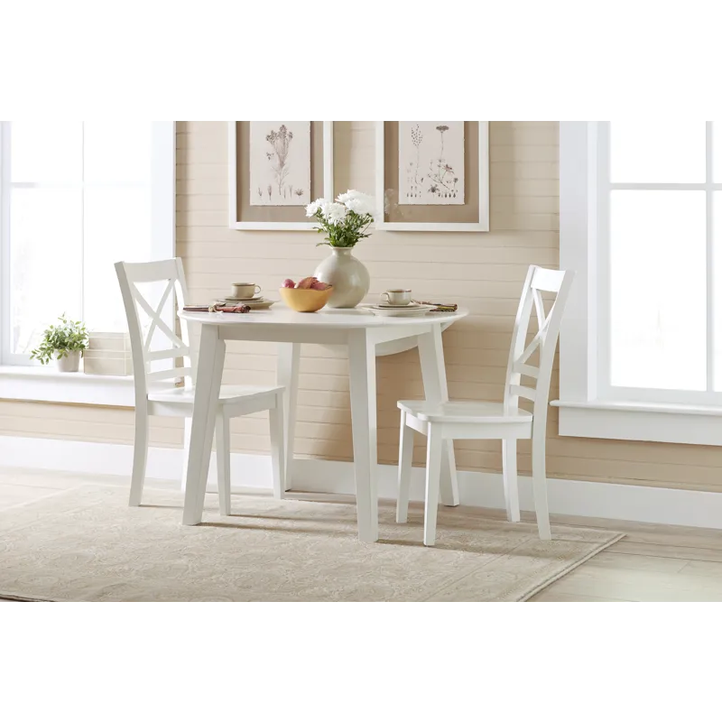 Simplicity Solid Wood Classic Round Drop-Leaf Table