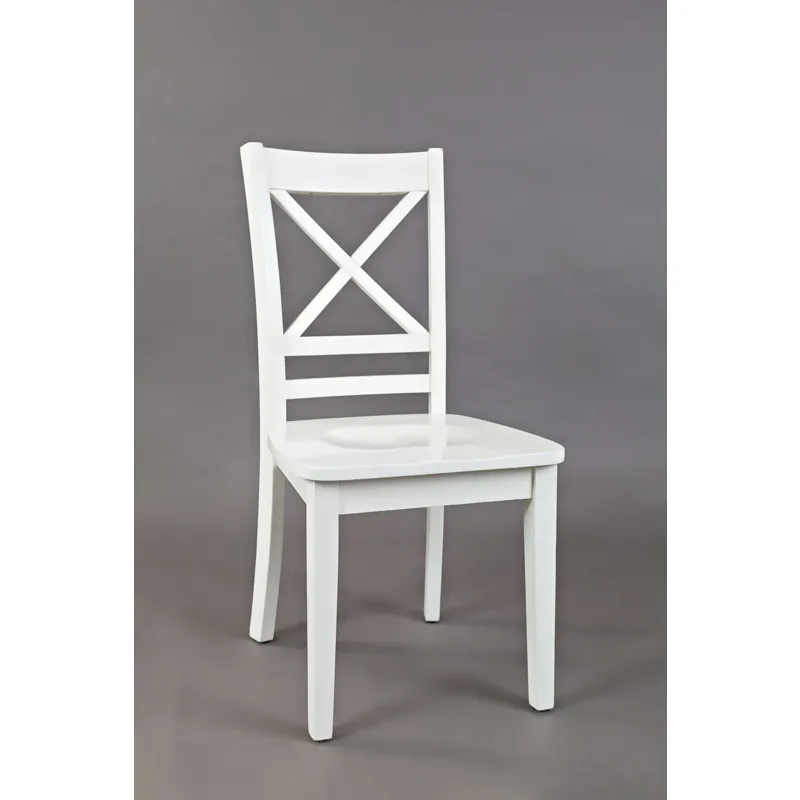Simplicity 3-Piece Solid Wood Drop-Leaf Extension Dining Set With X-Back Chairs