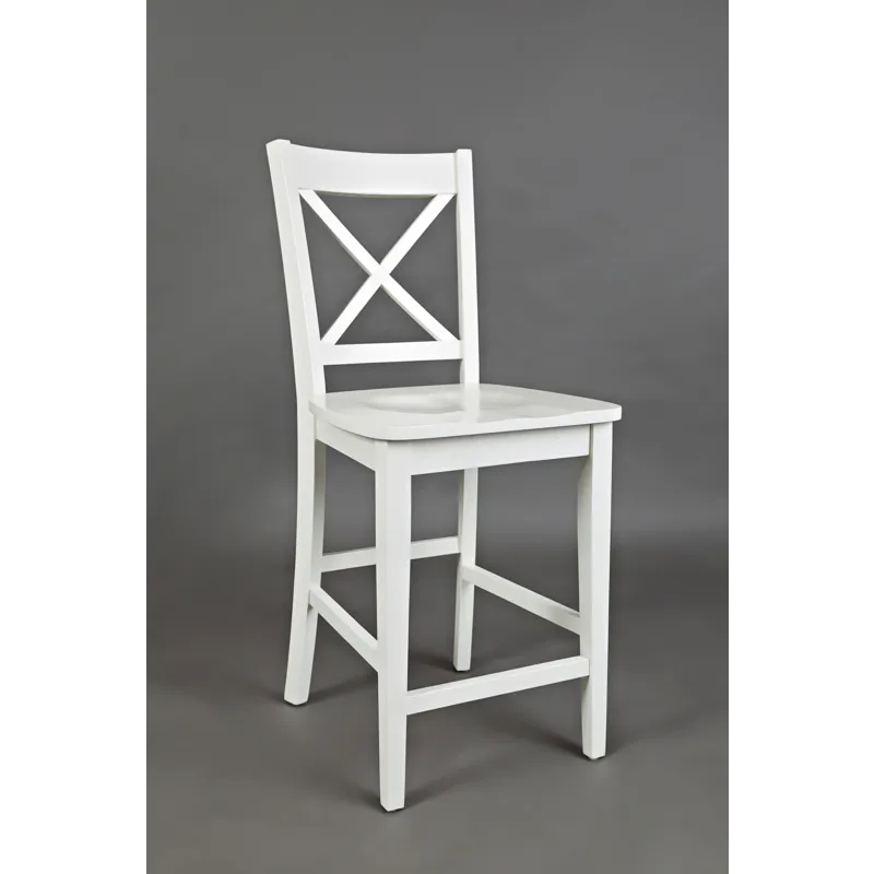 Simplicity Solid Wood Classic X-Back Counter Stool(Set Of 2)