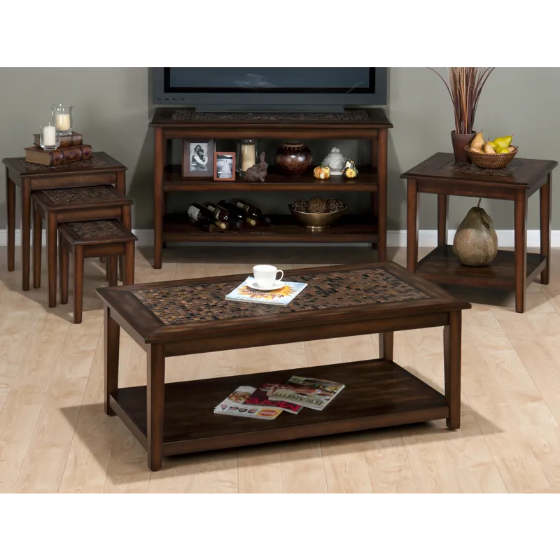 Baroque 48\" Coffee Table With Mosaic Tile Inlay