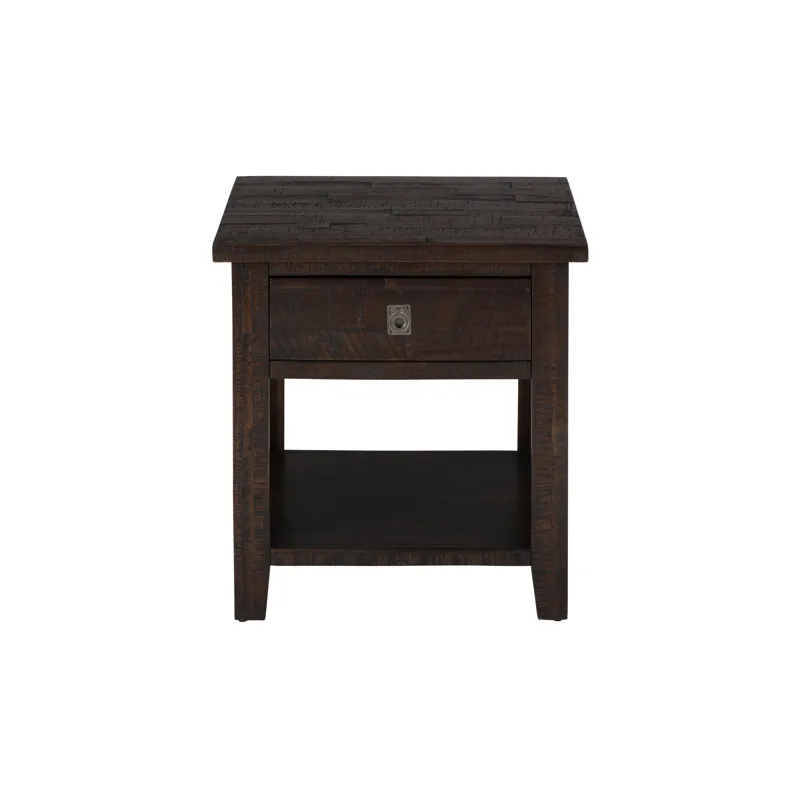 Kona Grove Distressed Rustic Solid Acacia Square End Table