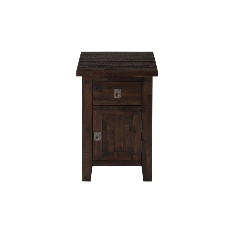 Kona Grove Distressed Rustic Solid Acacia Cabinet Chairside End Table With Storage