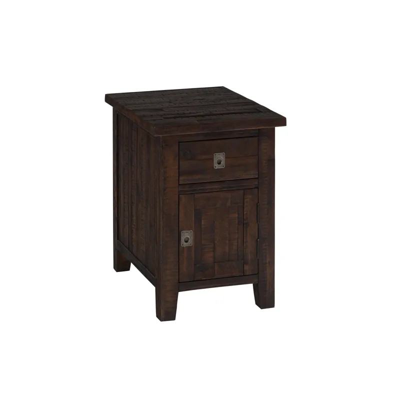 Kona Grove Distressed Rustic Solid Acacia Cabinet Chairside End Table With Storage