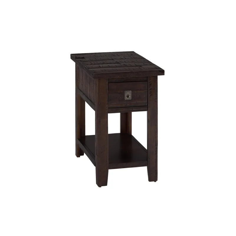 Kona Grove Distressed Rustic Solid Acacia Chairside End Table With Shelf