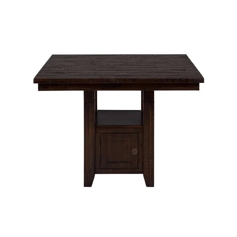 Kona Grove Distressed Rustic Solid Wood 48\" Square Pub Table With Storage Base