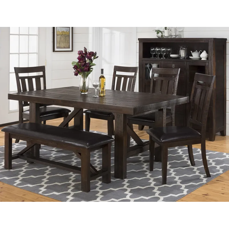 Kona Grove 79\" Distressed Rustic Solid Wood Trestle Dining Table