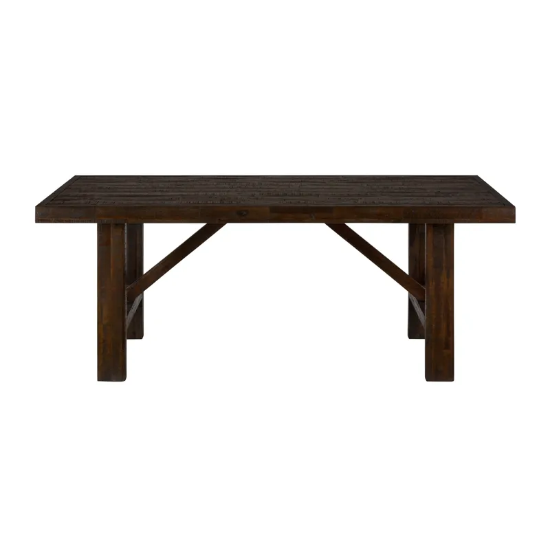 Kona Grove 79\" Distressed Rustic Solid Wood Trestle Dining Table