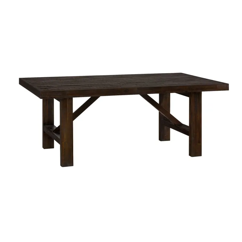 Kona Grove 79\" Distressed Rustic Solid Wood Trestle Dining Table