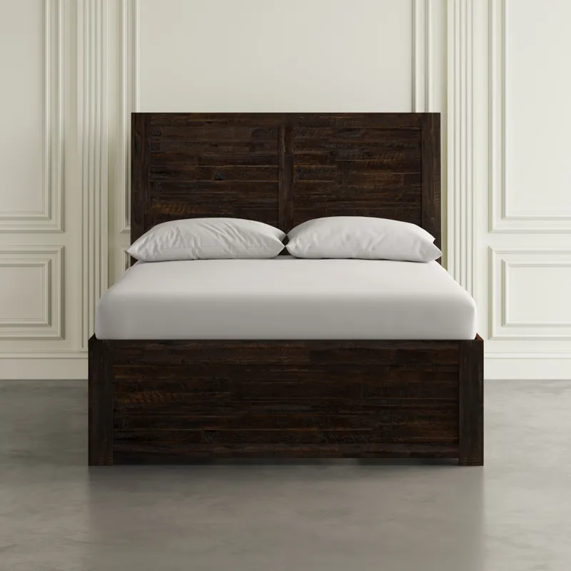 Kona Grove Distressed Rustic Solid Acacia Storage Bed - Queen