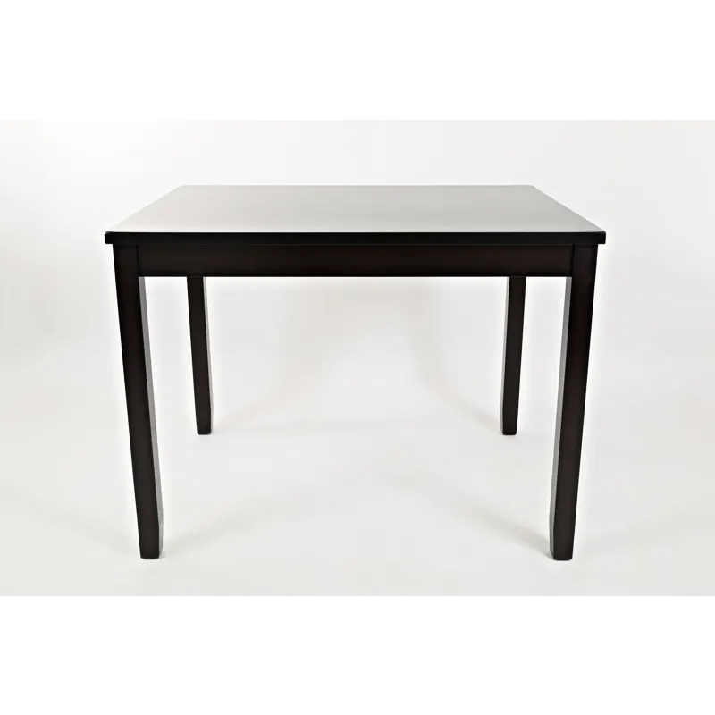 Dark Rustic Prairie Five Piece Counter Height Dining Set Table And 4 Faux Leather Stools