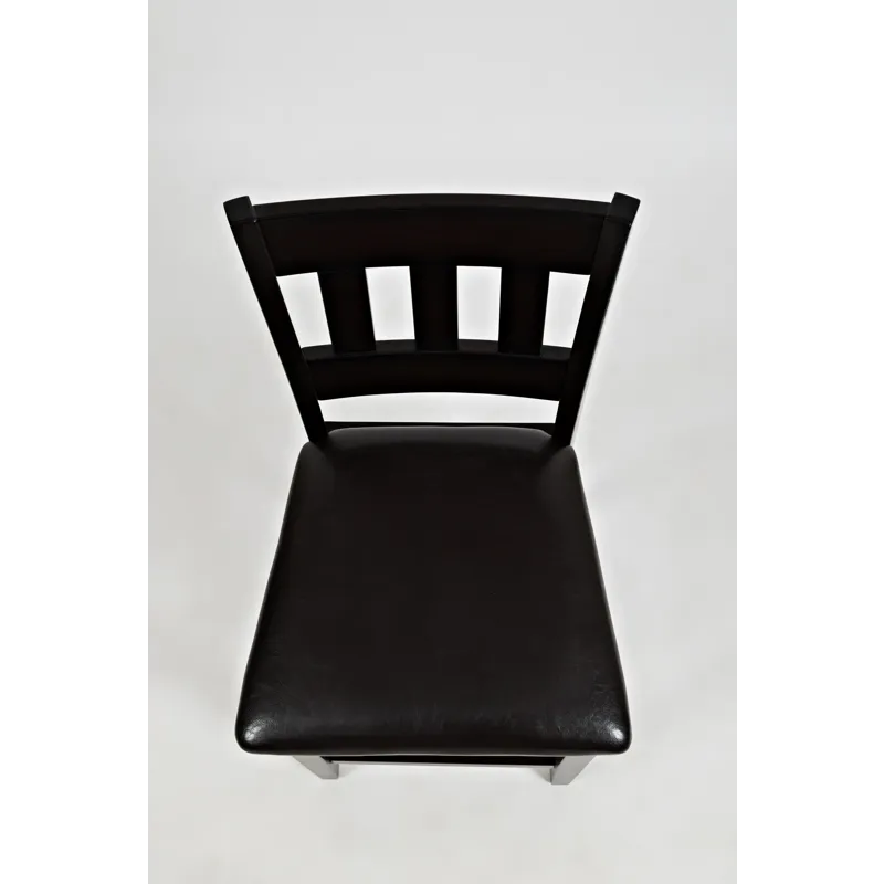 Dark Rustic Prairie Five Piece Counter Height Dining Set Table And 4 Faux Leather Stools