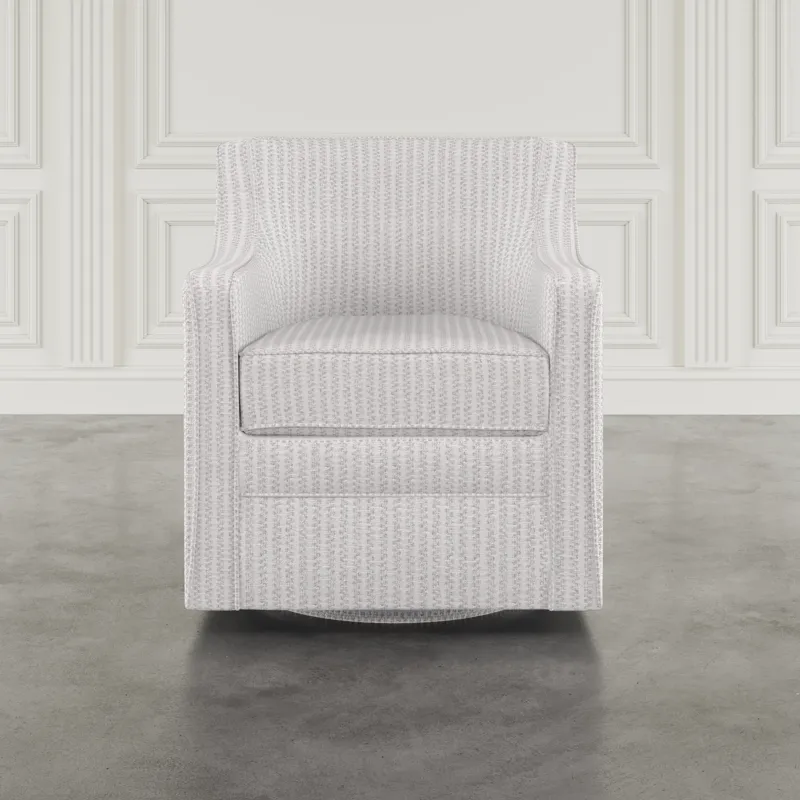 Barrett Crux Transitional Modern Textured Upholstery Swivel Accent Armchair